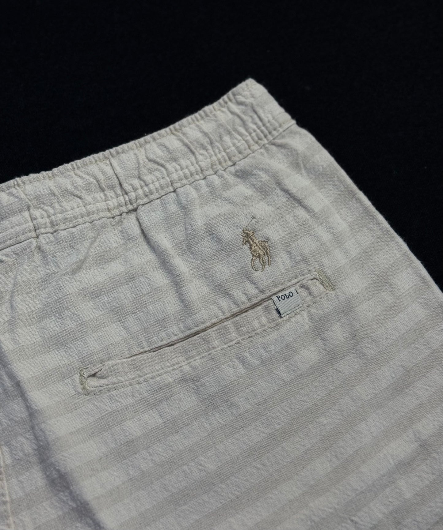 Short Casual Ralph Lauren | Linho Vibes - Listrado com cinza