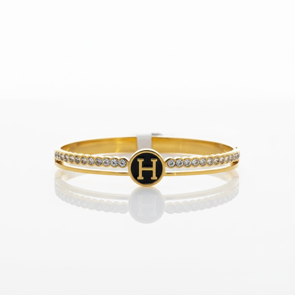 Bracelete Hermes | Iconic Luxury 2 anos de garantia - Gold Steel