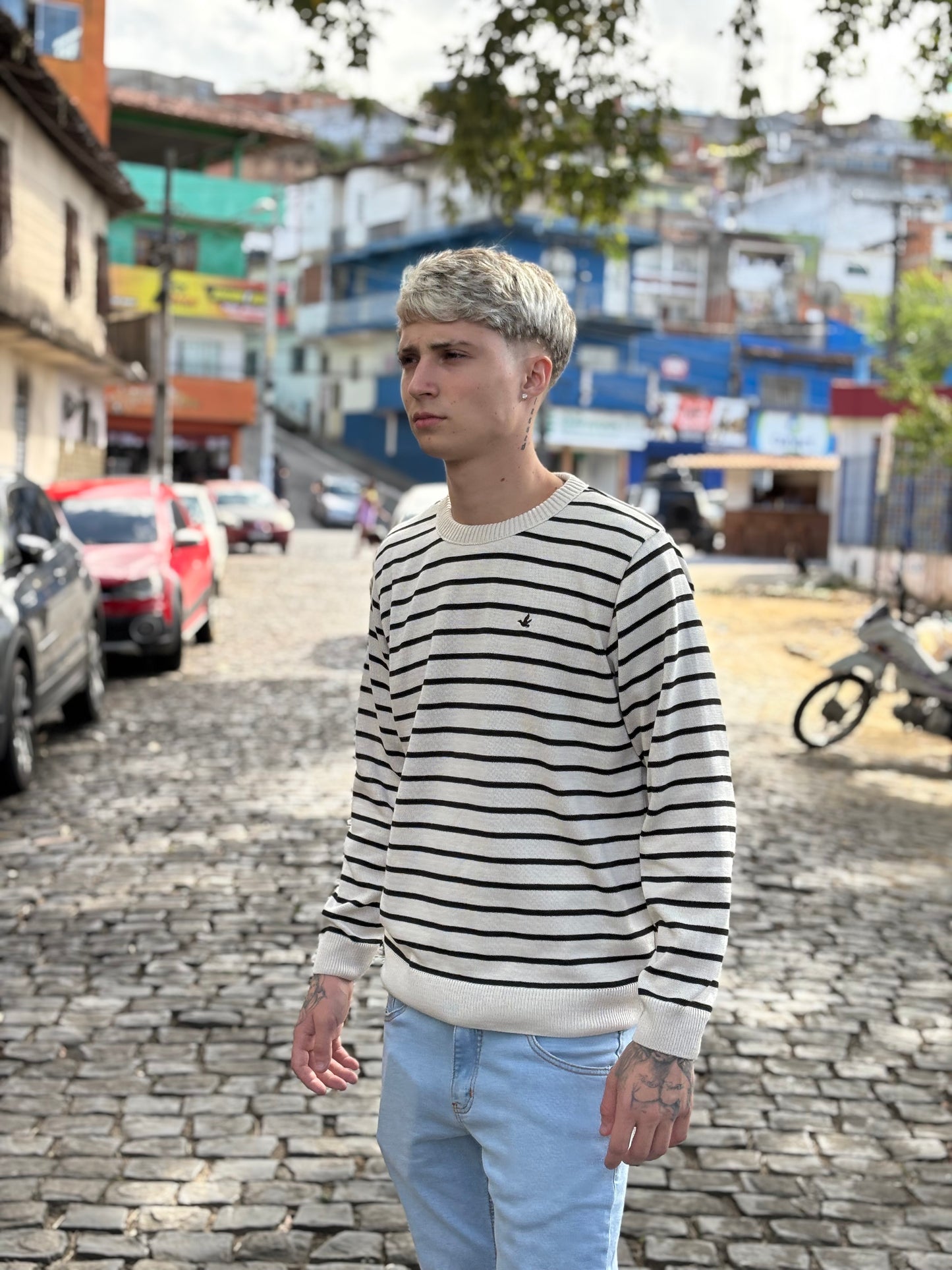 Suéter Brooksfield Branco e preto