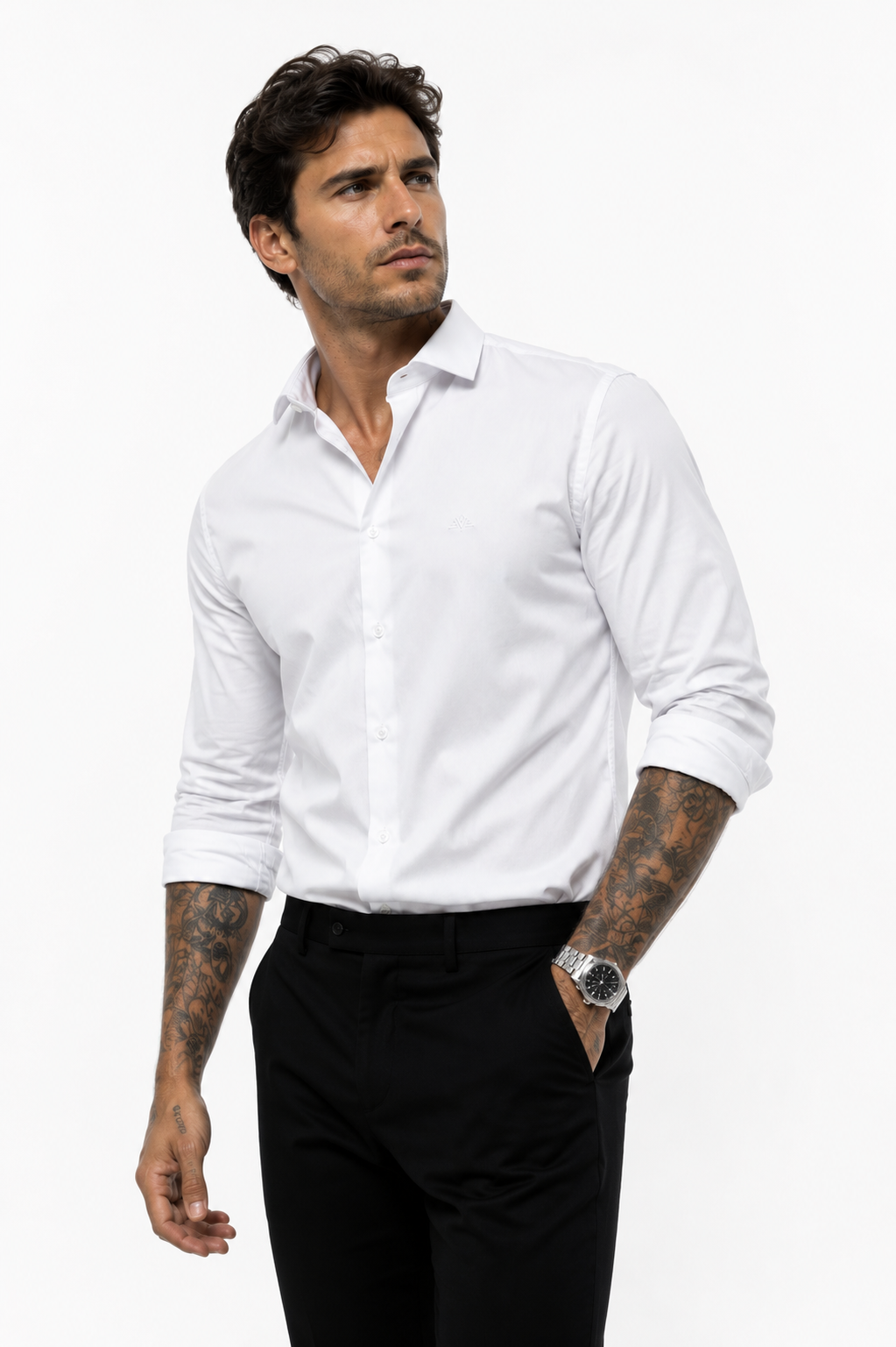 Camisa Social Ateliê Favoretti Algodão Egípcio com Elastano