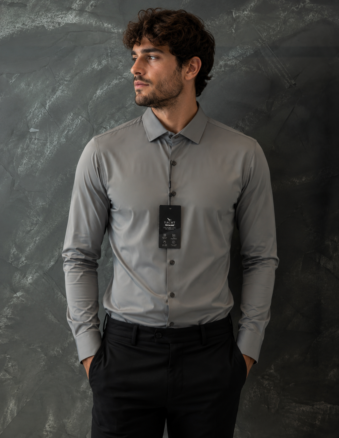 Camisa Social Yacht - Slim Fit  - Grafite