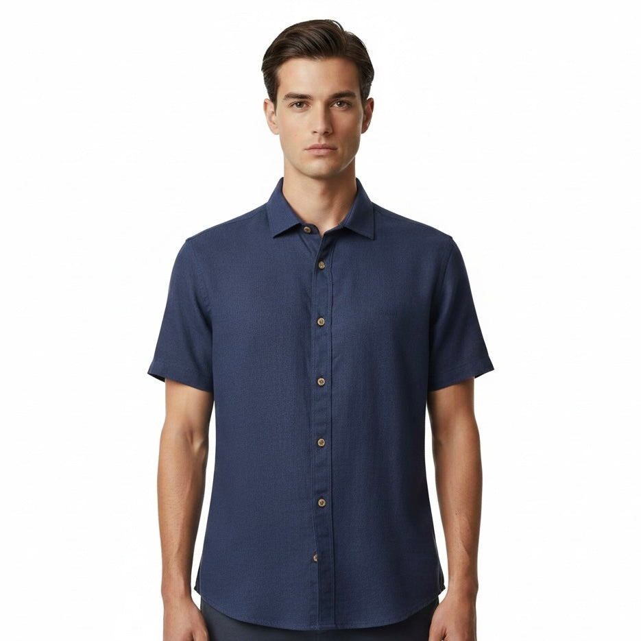 Camisa CCI | Casual Linho - Navy Blue