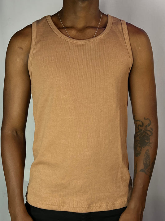 Regata Conceito | Ribbed Fit Tank Canelada - Bege Caramelo