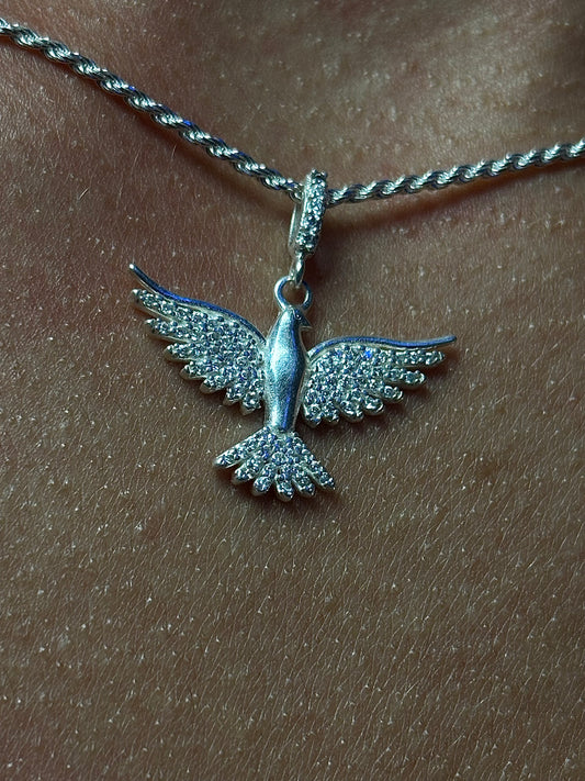 PINGENTE CRAVEJADO PRATA