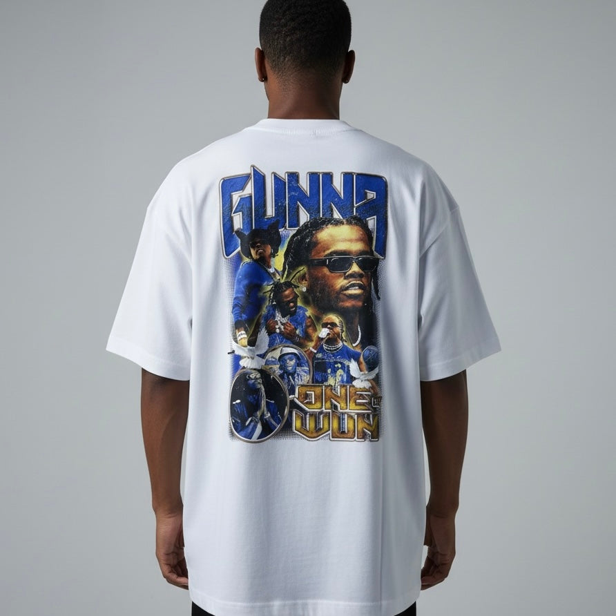 Camiseta Oversized | +71 Gunna | Branca
