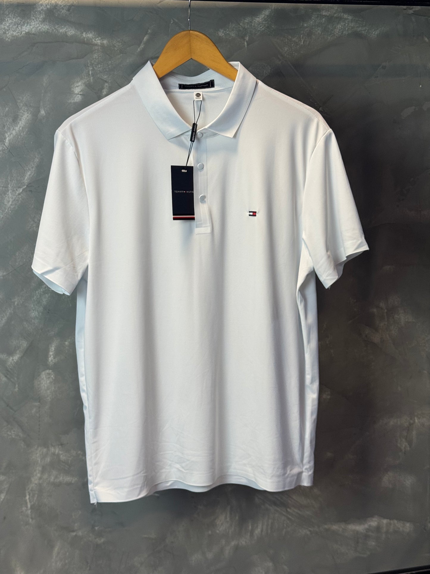Camisa Polo Tommy - Tecido Tecnológico - Branco
