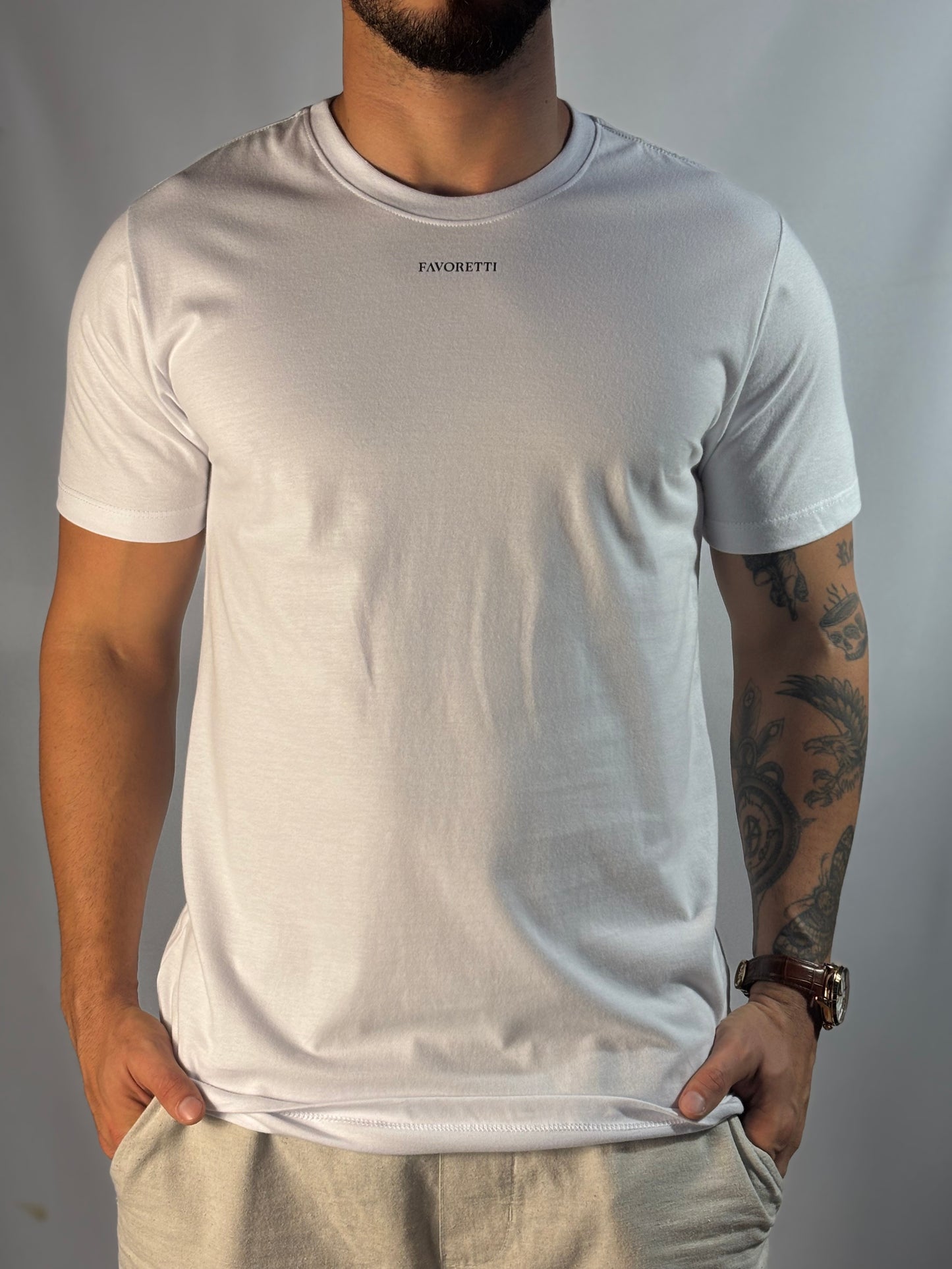 T-Shirt Favoretti | Cotton Fav - Assinatura Preta