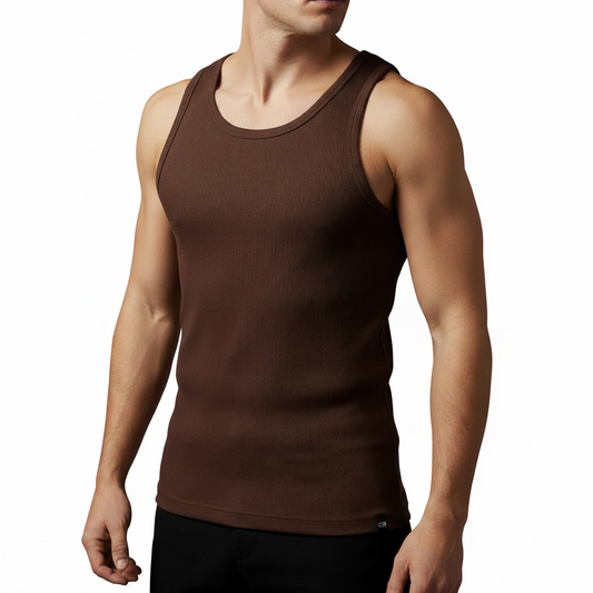 Regata Conceito | Ribbed Fit Tank Canelada - Dark Mocha Mousse