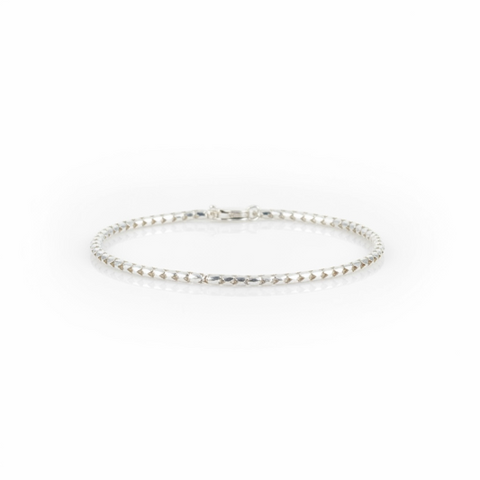 Pulseira De Prata Curb 19CM