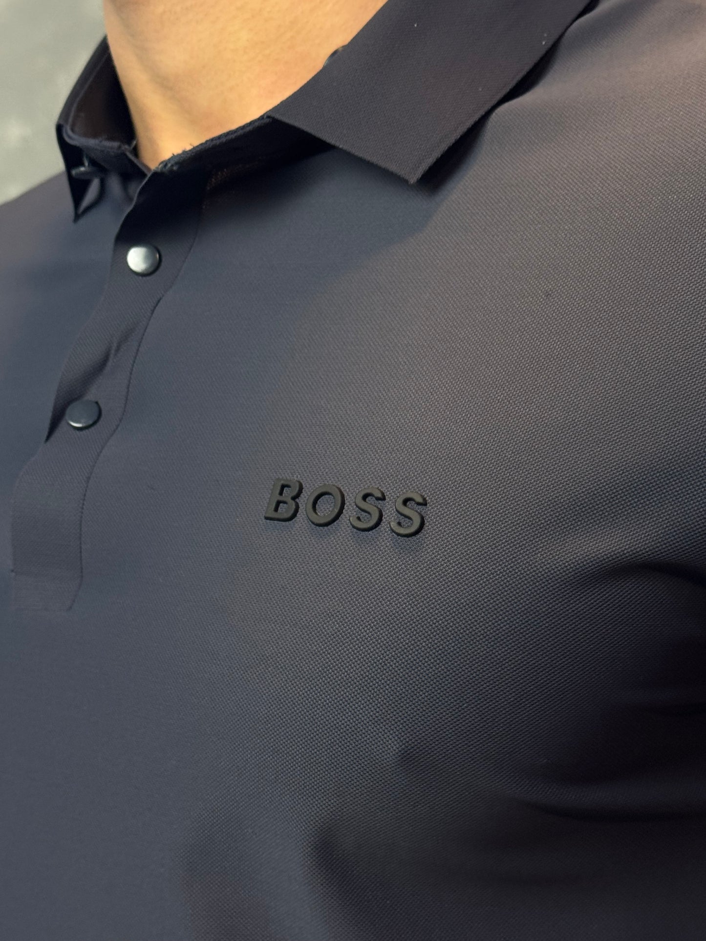 Camisa Polo Boss - Tecido Tecnológico - Grafite