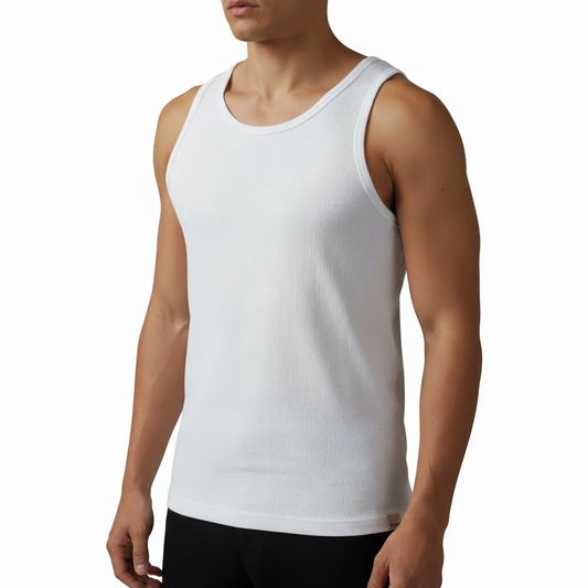 Regata Conceito | Ribbed Fit Tank Canelada - White Snow Light Blue
