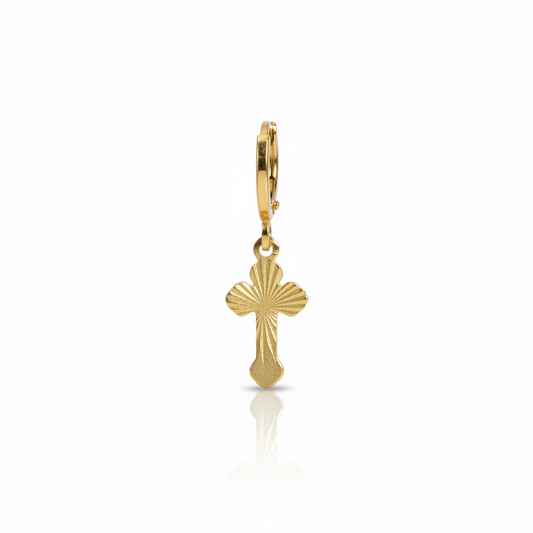 Argola Dourada | Banhada a Ouro - Golden Cross