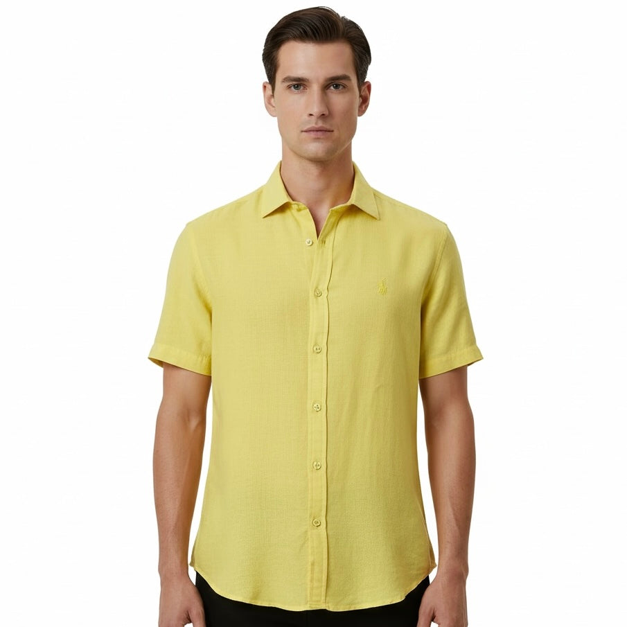 Camisa Ralph | Casual Linho - Amarelo