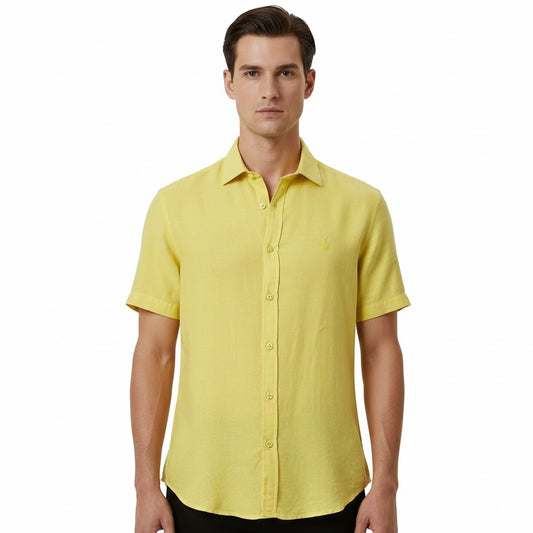 Camisa Ralph | Casual Linho - Amarelo