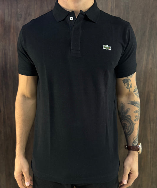 Gola Polo Lacoste | Hidden Placket - Black Clássica