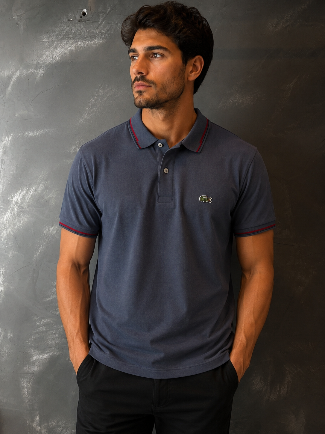 Camisa Polo Lacoste Cinza