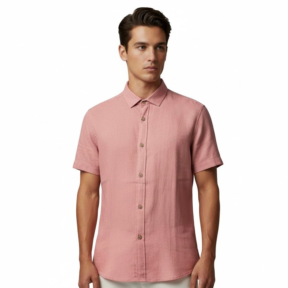 Camisa E | Casual Linho - Light Coral
