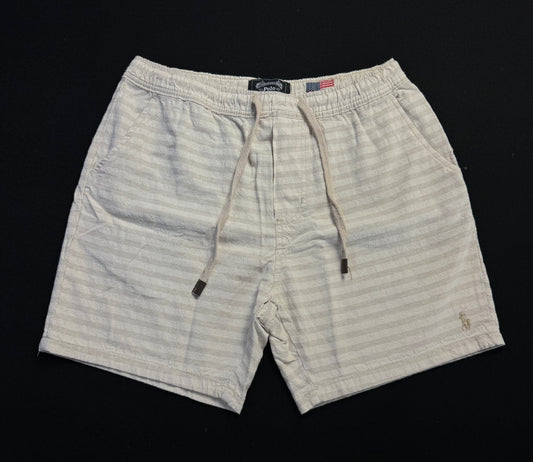 Short Casual Ralph Lauren | Linho Vibes - Listrado com cinza