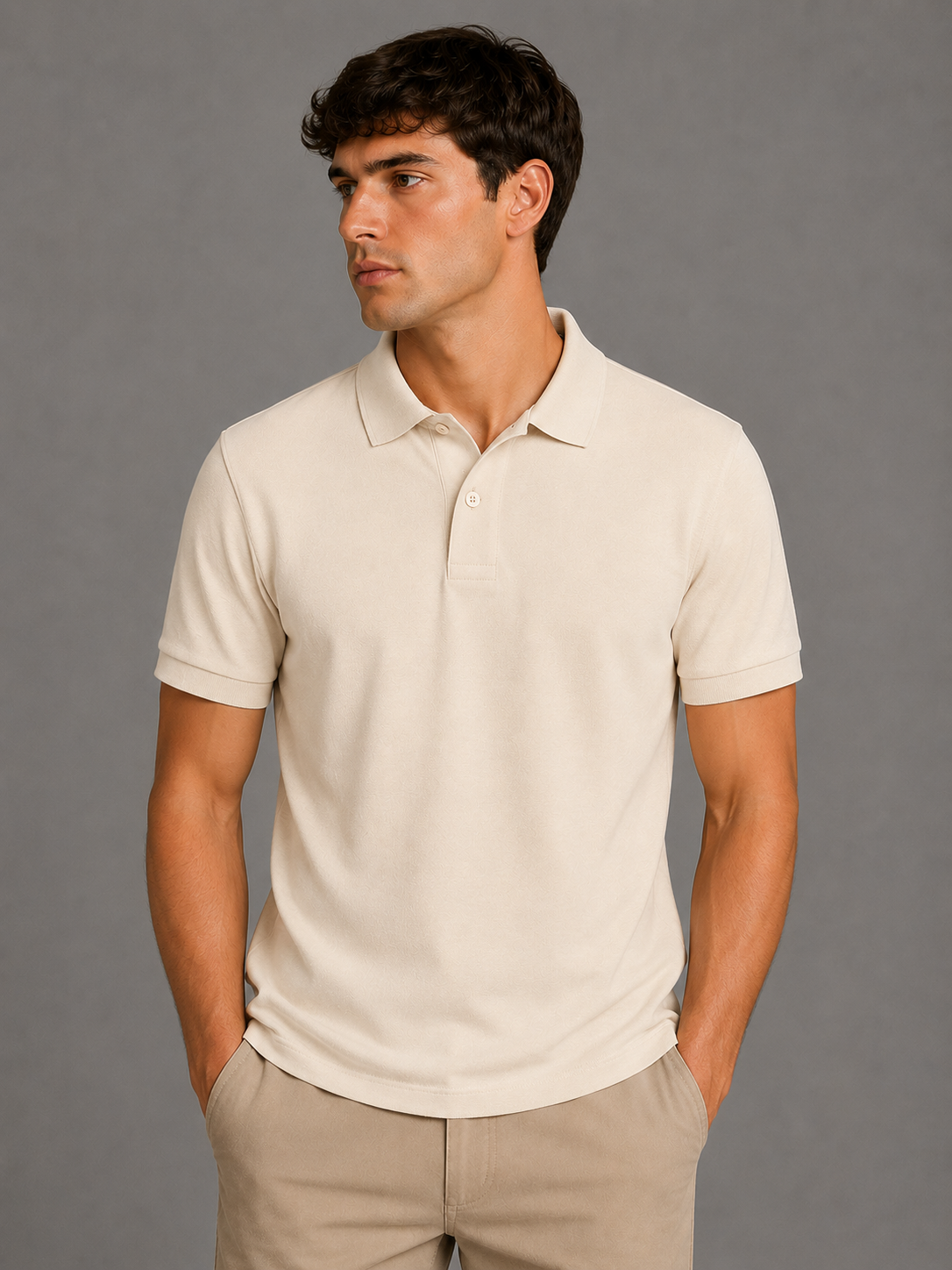 Camisa Polo Ricardo Almeida Bege