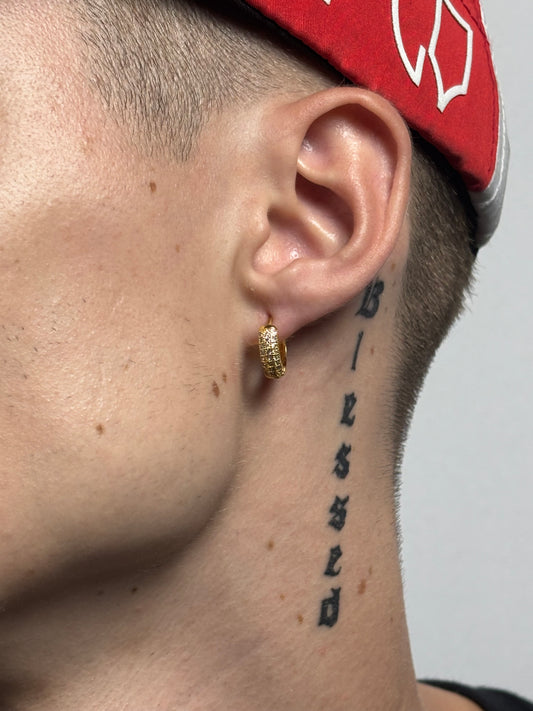 Argola Dourada | Banhada a Ouro 2 anos de garantia - With Crystals