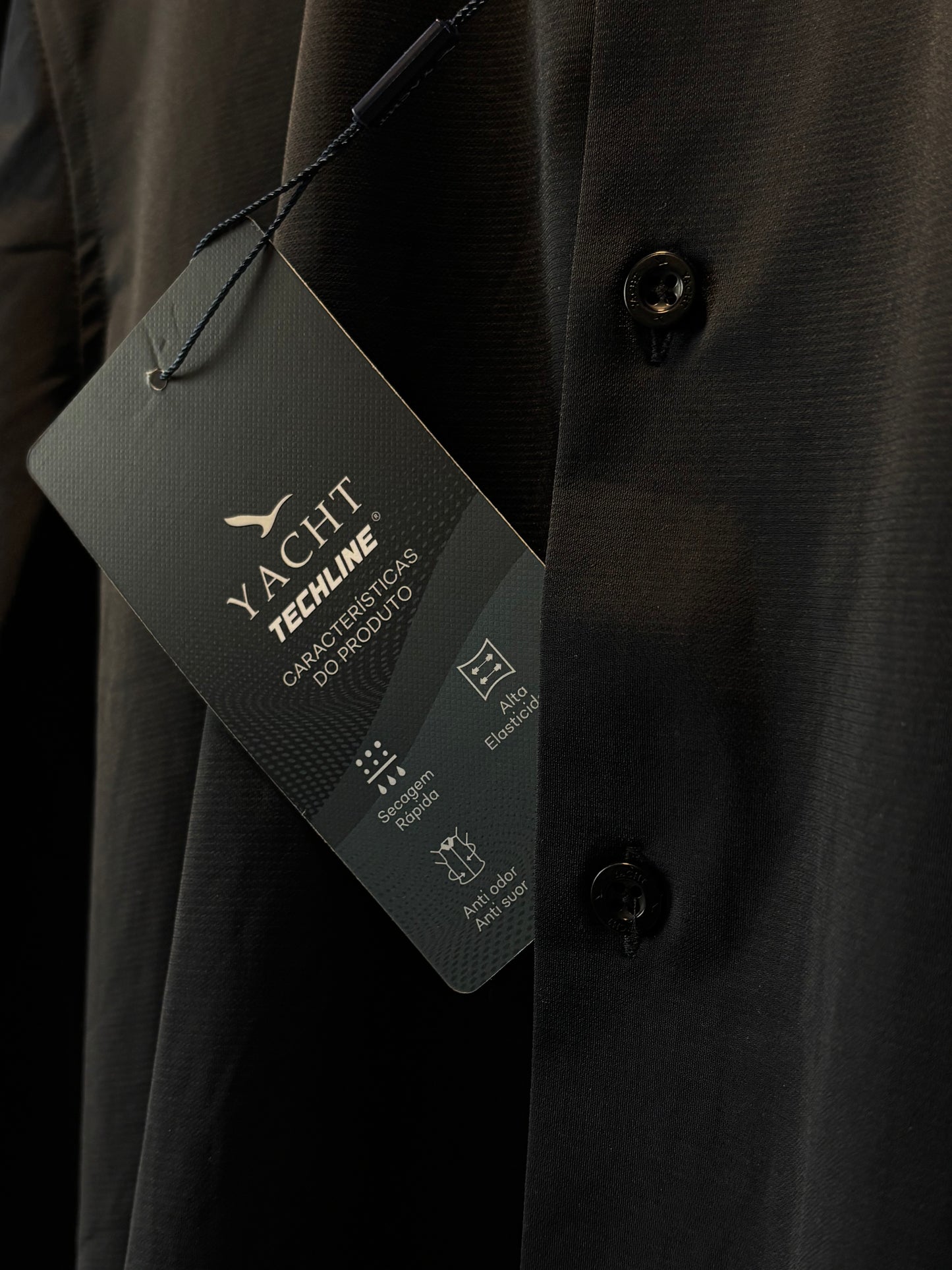 Camisa Social Yacht - Slim Fit - fibra  de Bambu - Preto