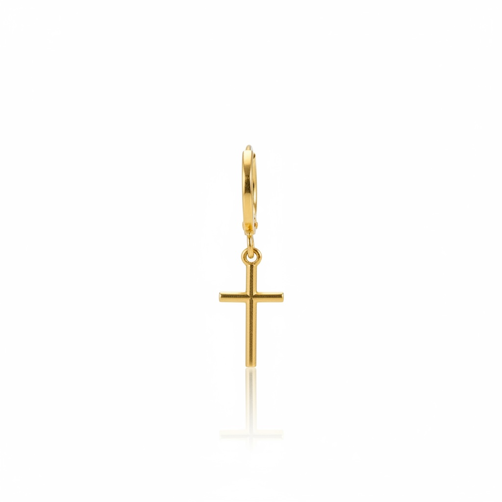 Argola Dourada | Banhada a Ouro - Cross