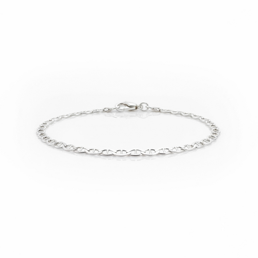 Pulseira De Prata Piastrine Elos Chapados 21CM