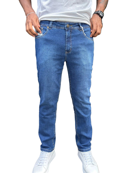 Calça Favoretti | Reta Prime cut - Blue Índigo Stone Favø