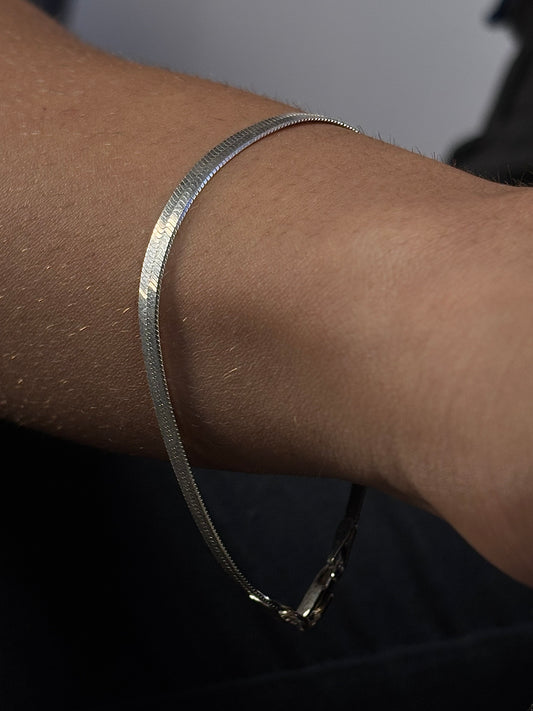 Pulseira De Prata Herring Bone 19CM