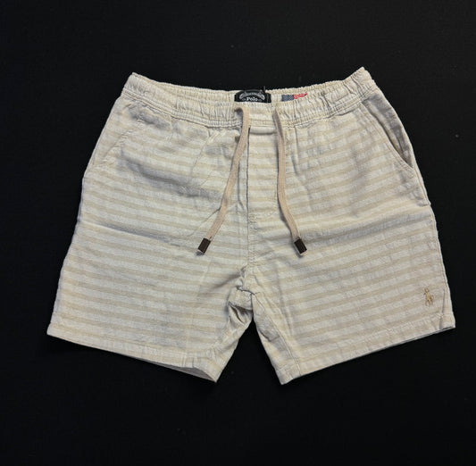 Short Casual Ralph Lauren | Linho Vibes - Listrado no off com creme