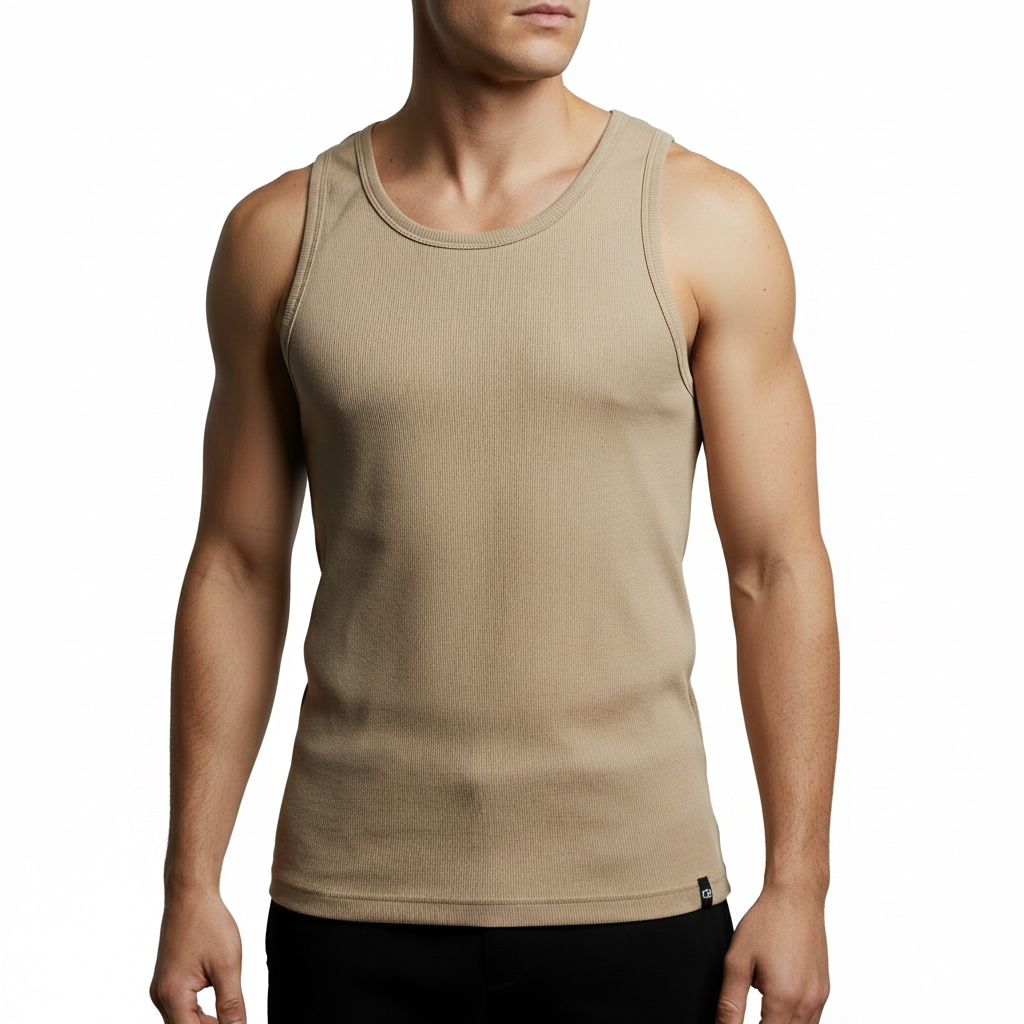 Regata Conceito | Ribbed Fit Tank Canelada - Light Tan