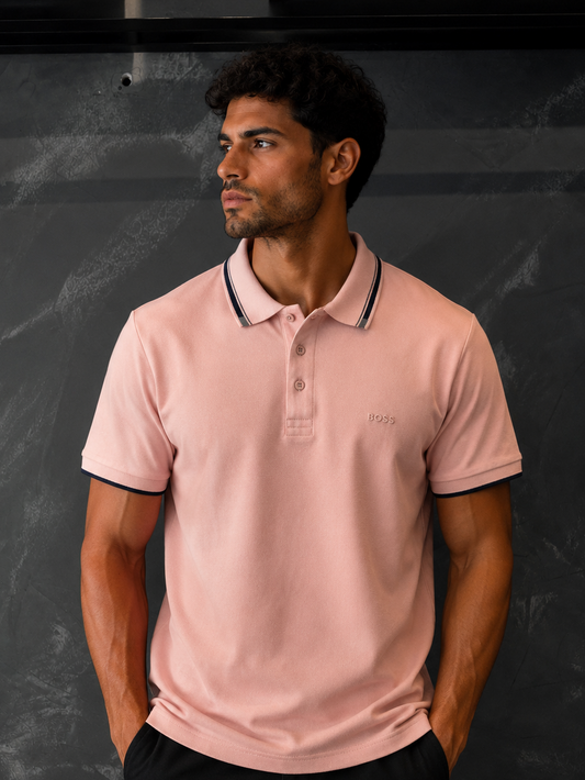 Camisa Polo Boss Rosa
