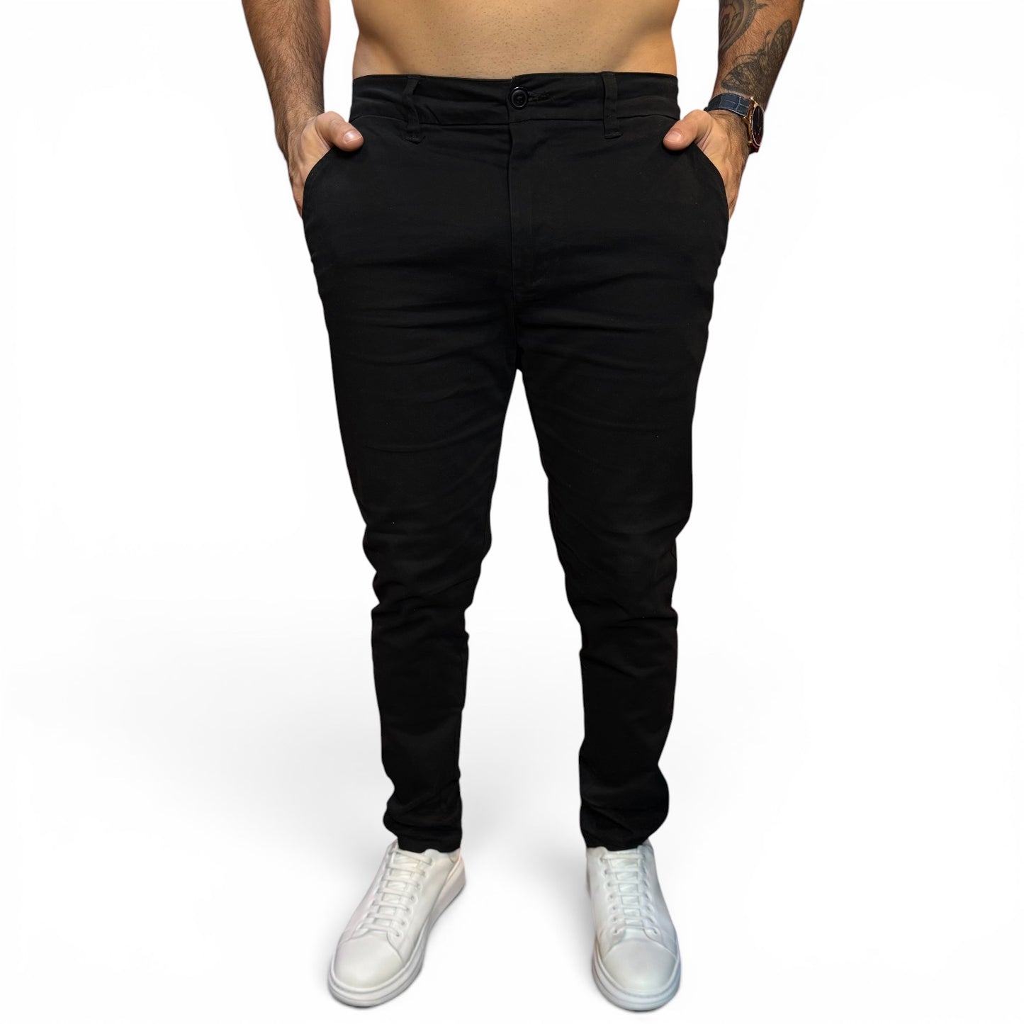 Calça Favoretti Essential Pants Casual de Alfaiataria Slim Fit - Nero