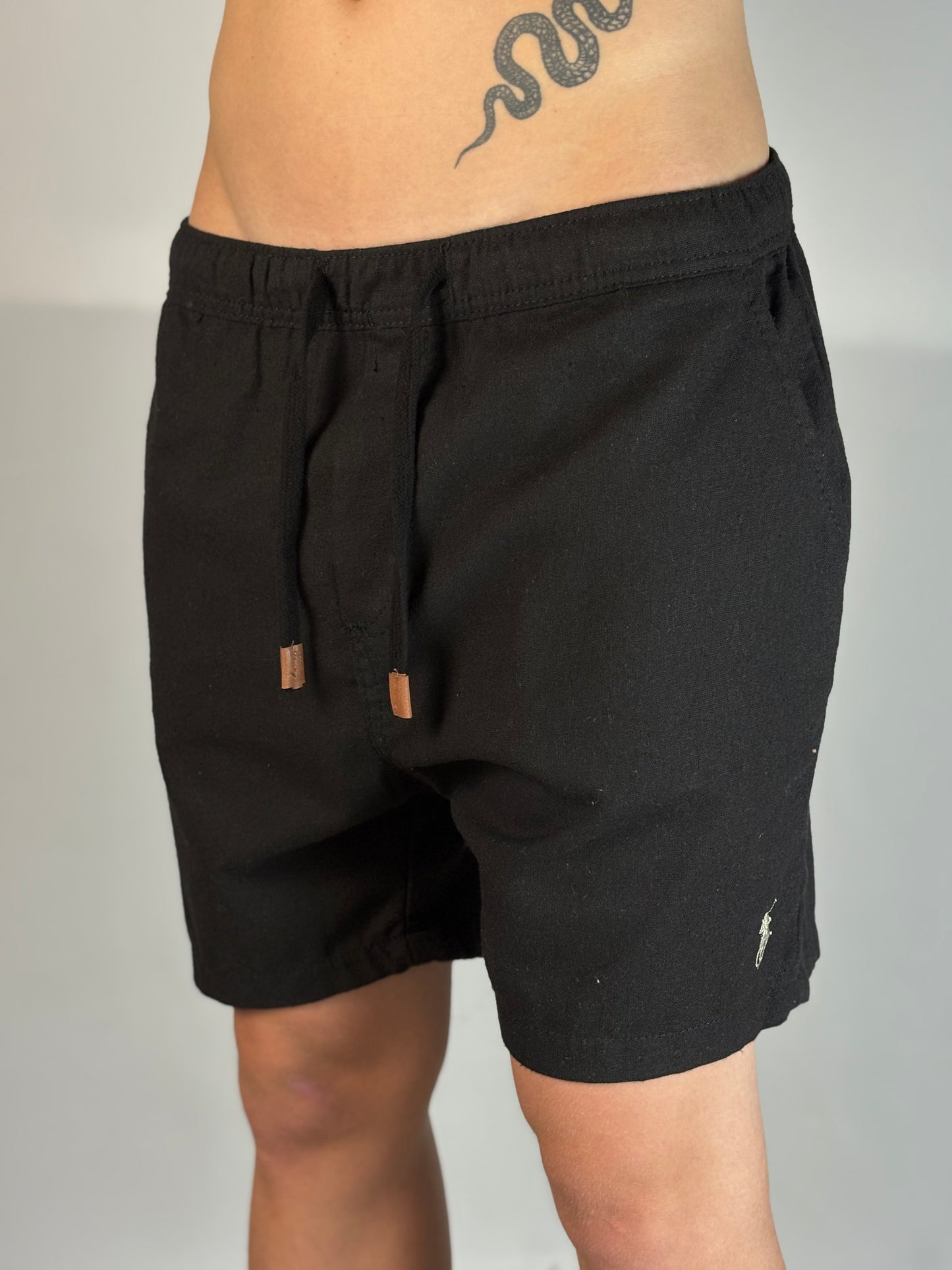 Short Casual Polo Ralph Lauren | Linho Natural Flow - Black