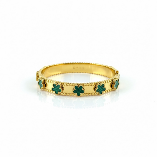 Bracelete Trevo Golden Green | Iconic Luxury 2 anos de garantia - Gold Steel