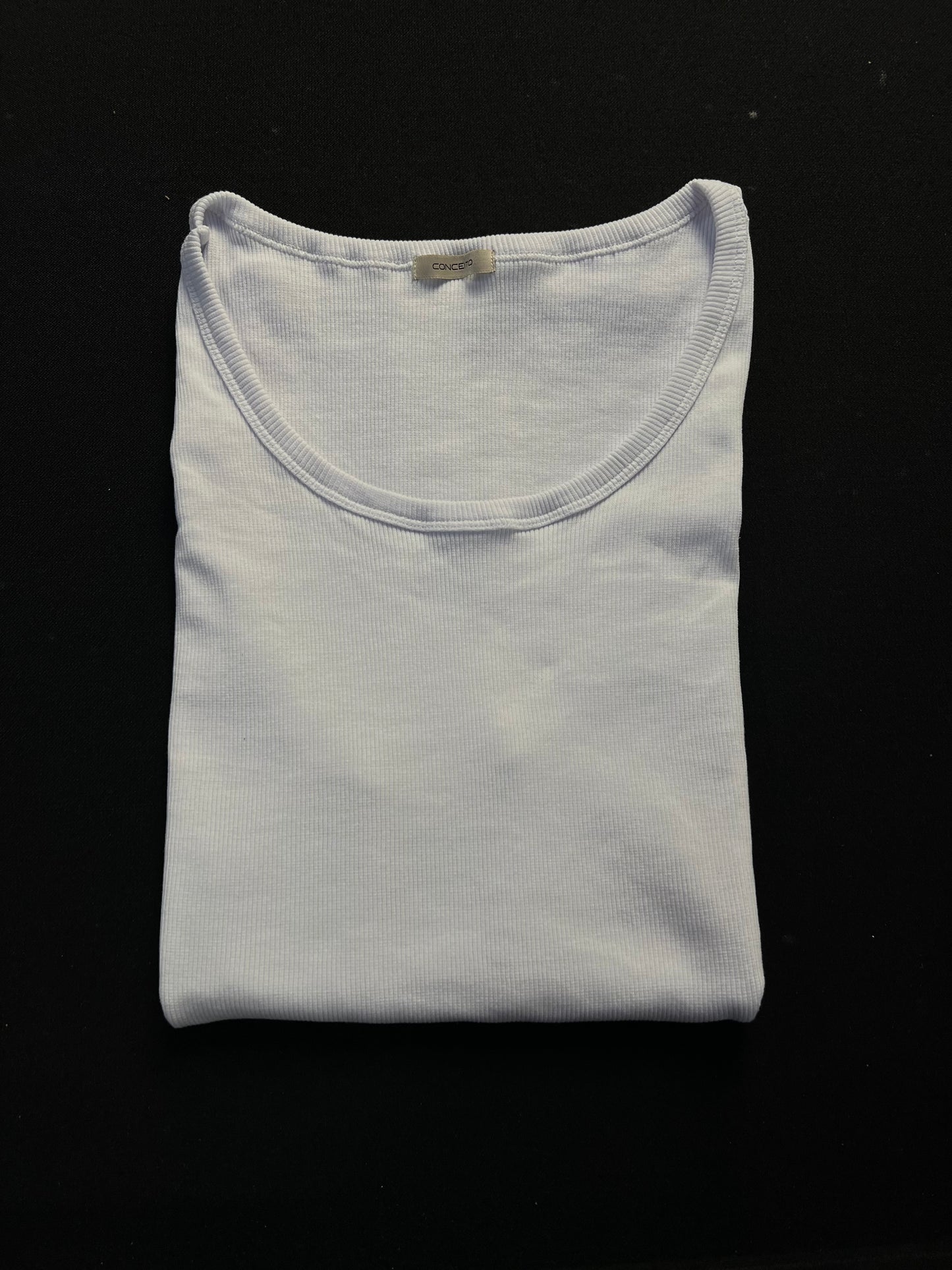 Regata Conceito | Ribbed Fit Tank Canelada - White Snow Light Blue