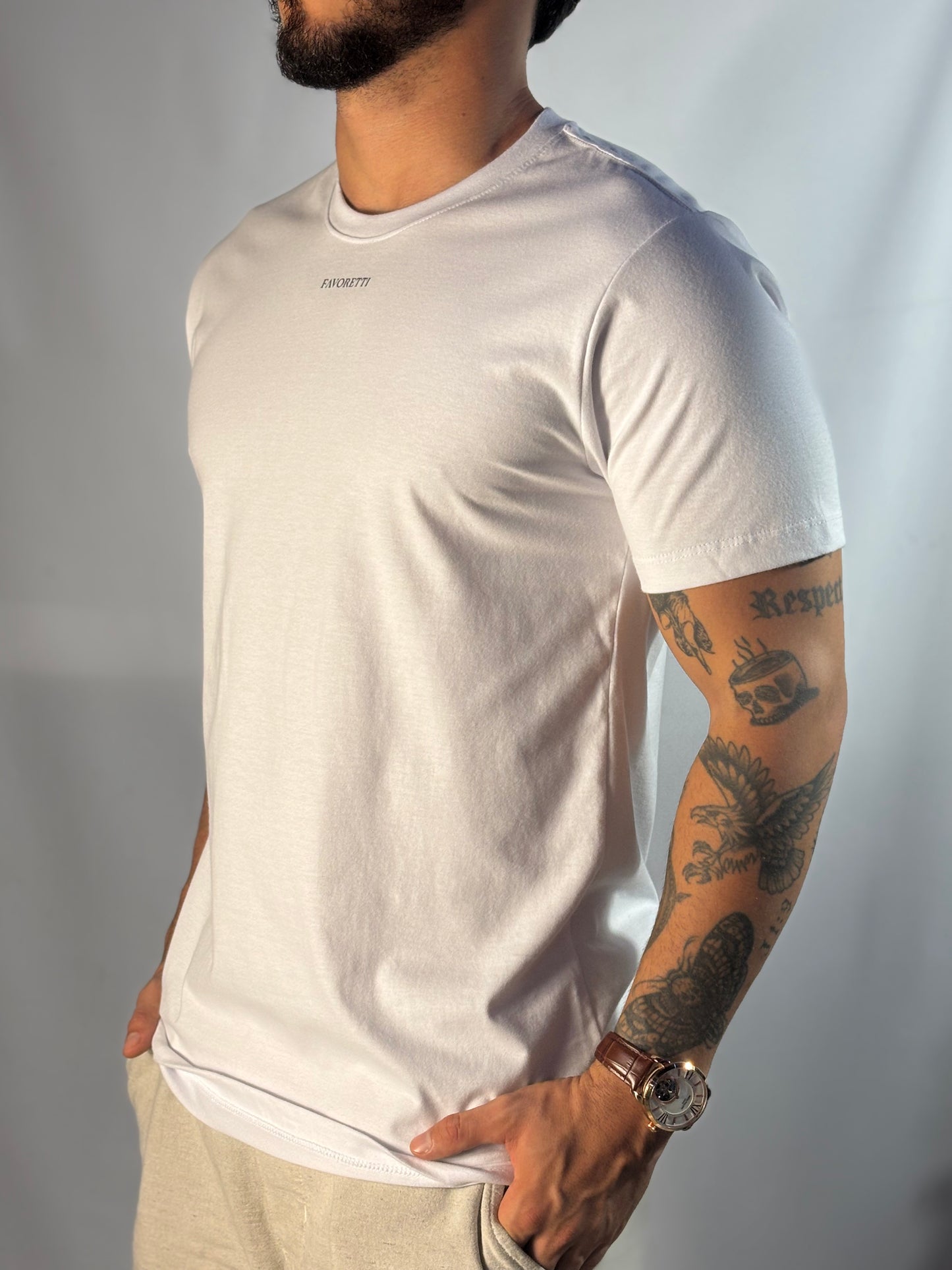 T-Shirt Favoretti | Cotton Fav - Assinatura Preta