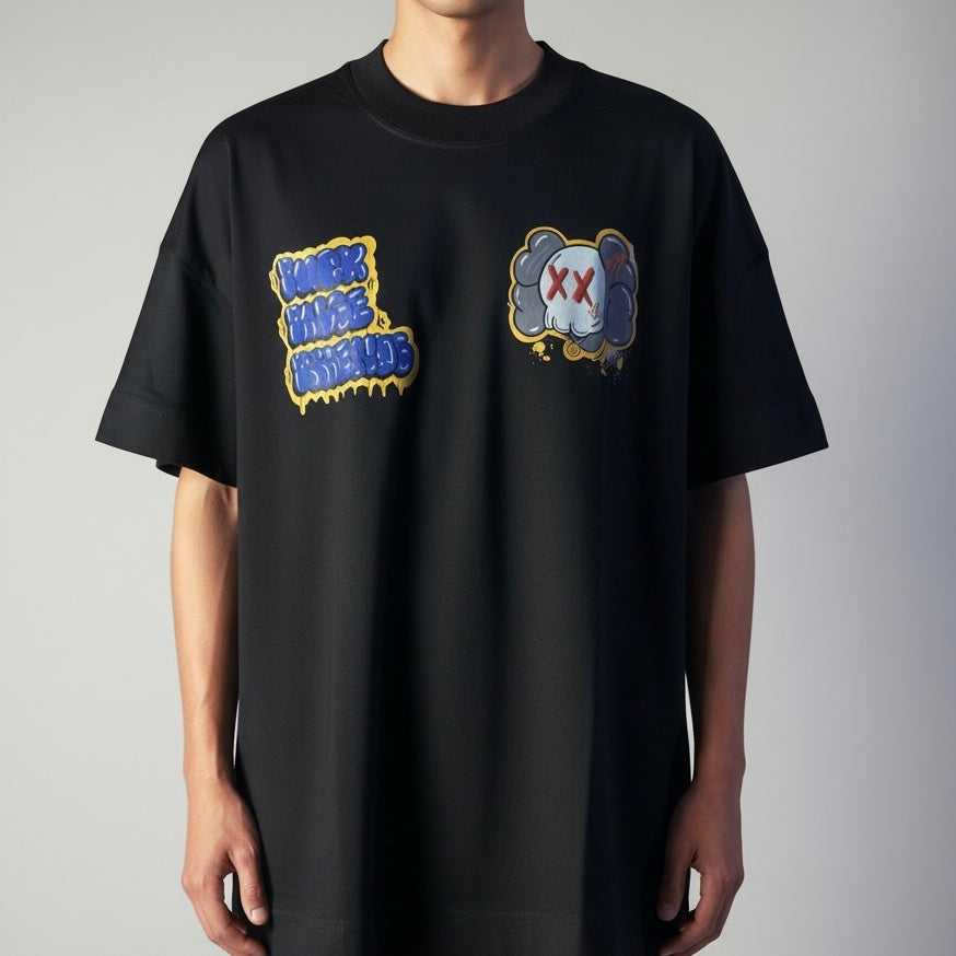 Camiseta Oversized | +71 Fuck | Preta