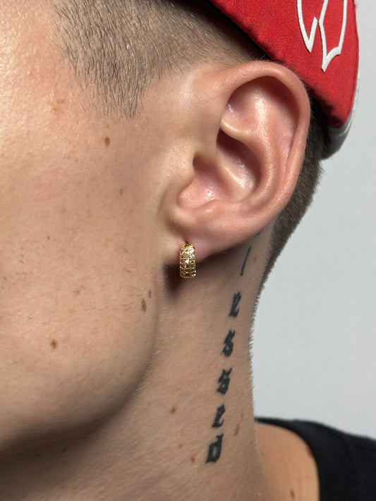 Argola Dourada | Banhada a Ouro 2 anos de garantia - With Crystals