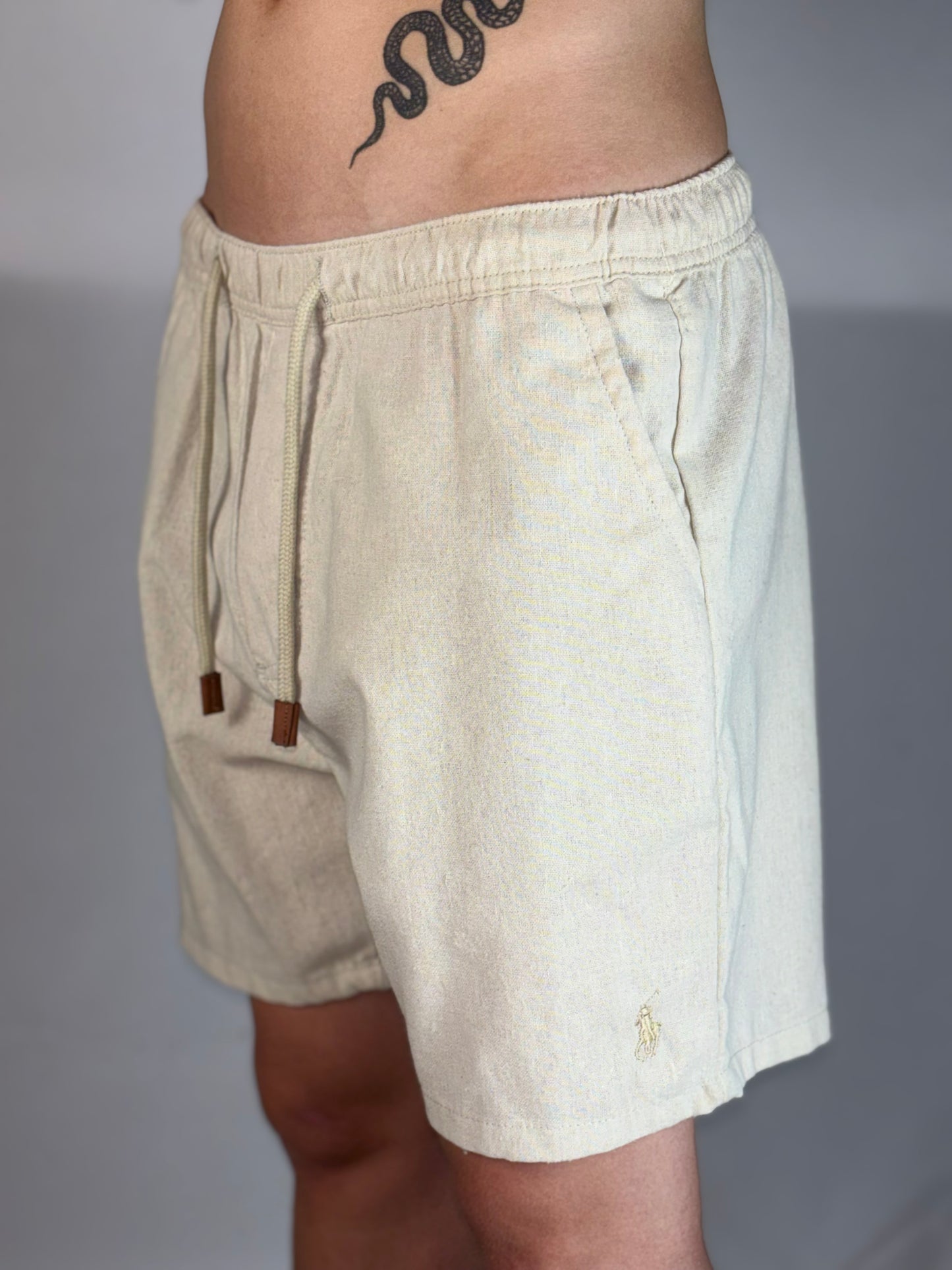 Short Casual Polo Ralph Lauren | Linho Natural Flow - Bege