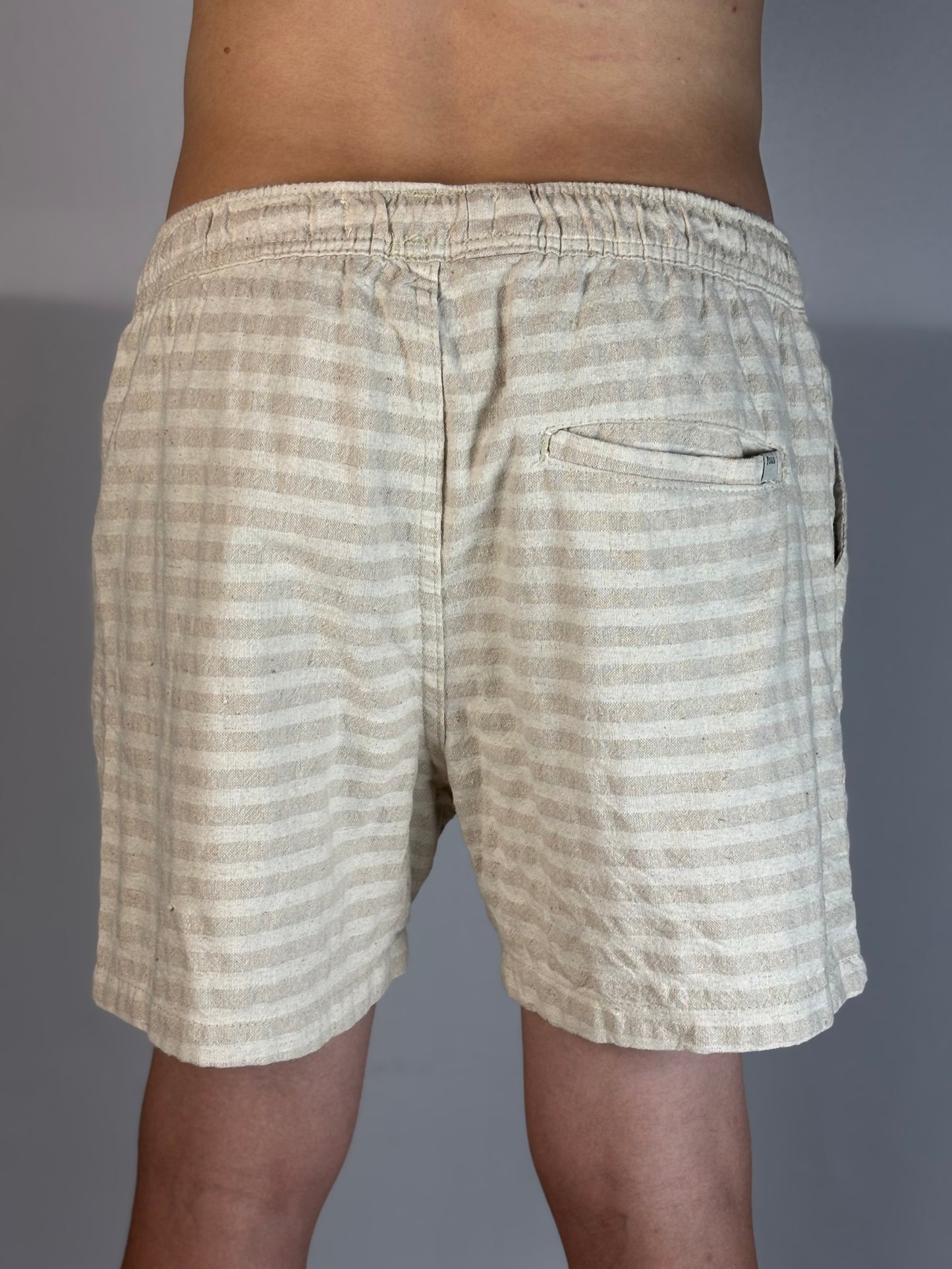 Short Casual Polo Ralph Lauren | Linho natural Flow - Listrado Bege