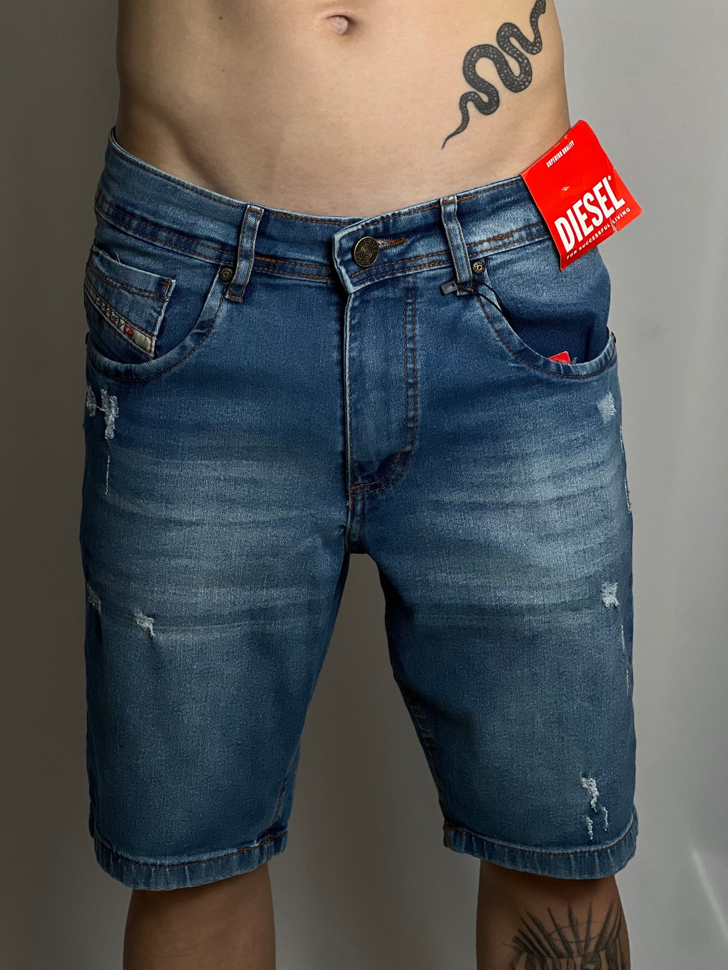 Bermuda Jeans Diesel | Denim Crown - Slate Distressed