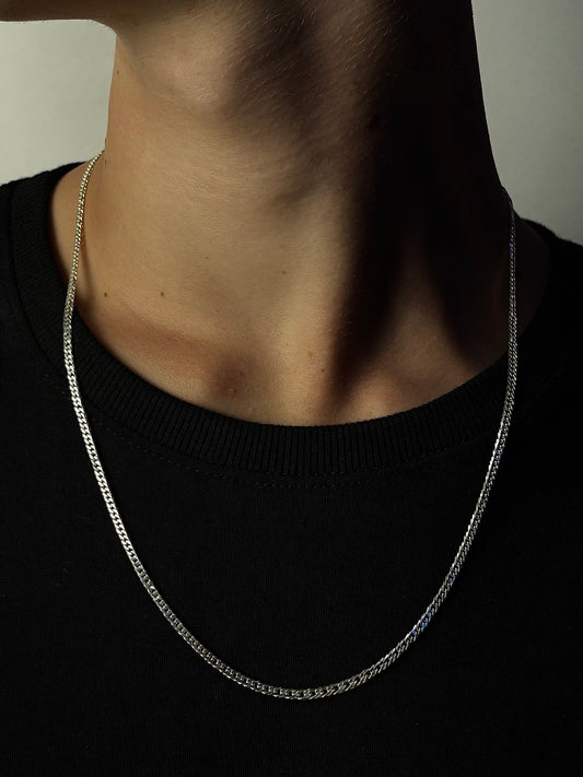 Corrente De Prata Grumet Dupla 60CM