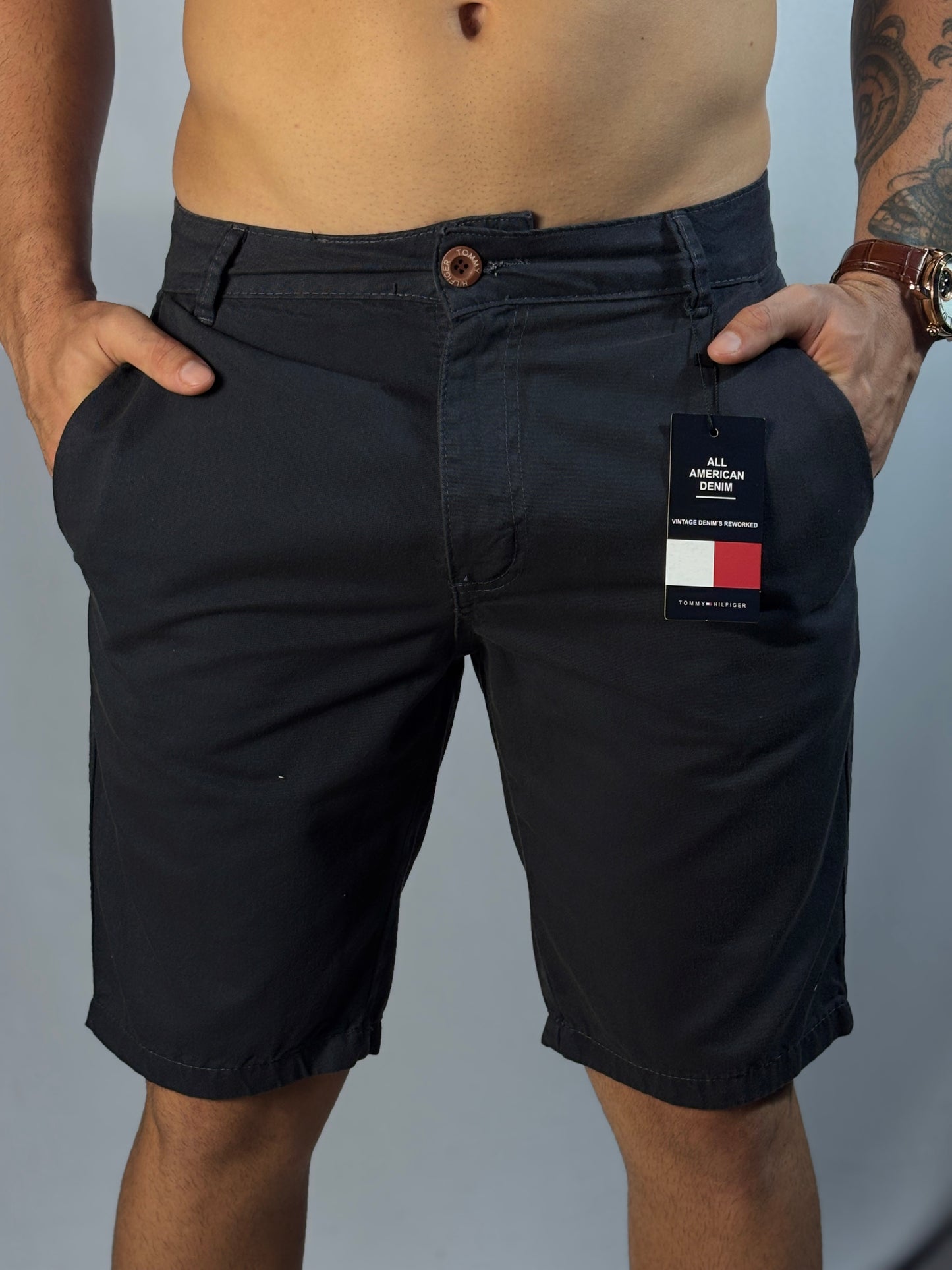 Bermuda Alfaiataria Tommy | Sarja Twill Soft -  Cinza