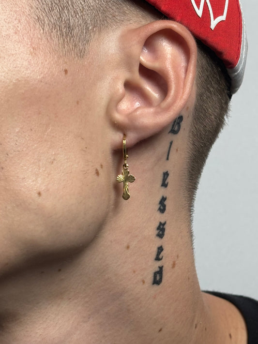 Argola Dourada | Banhada a Ouro - Golden Cross