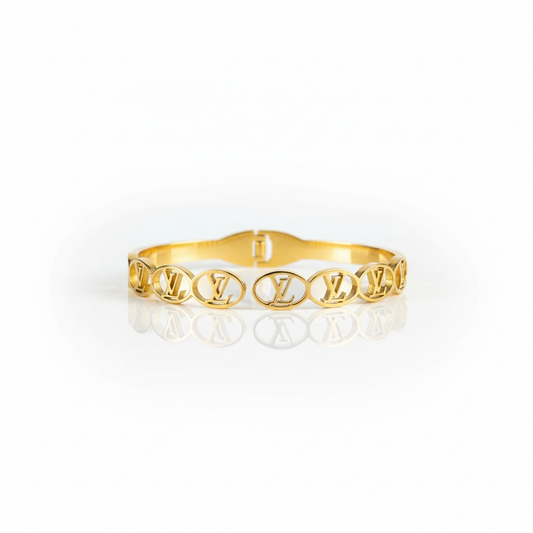 Bracelete Louis V | Iconic Luxury 2 anos de garantia - Gold Steel