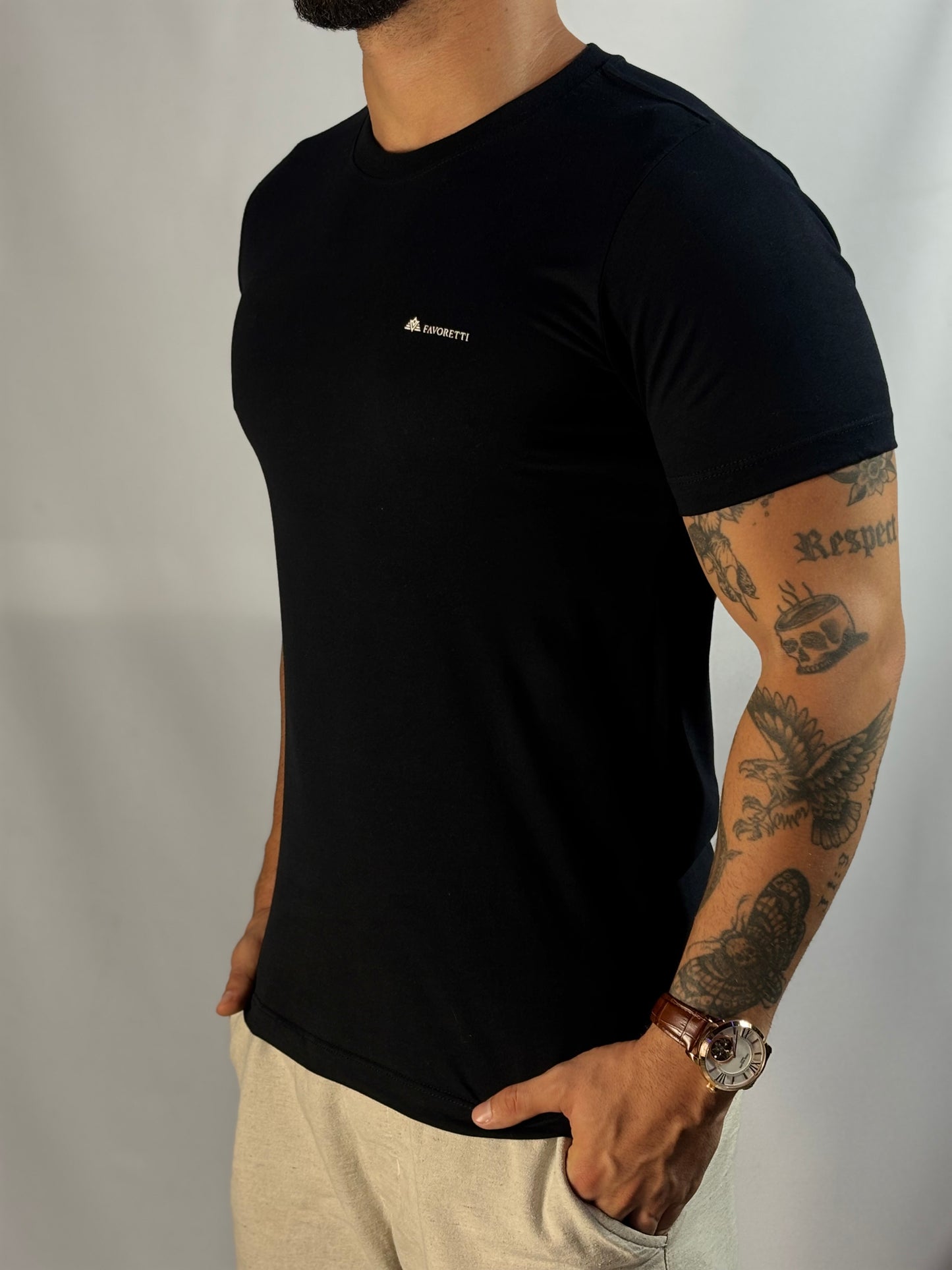T-Shirt Favoretti | Cotton Fav - Clássica Preta