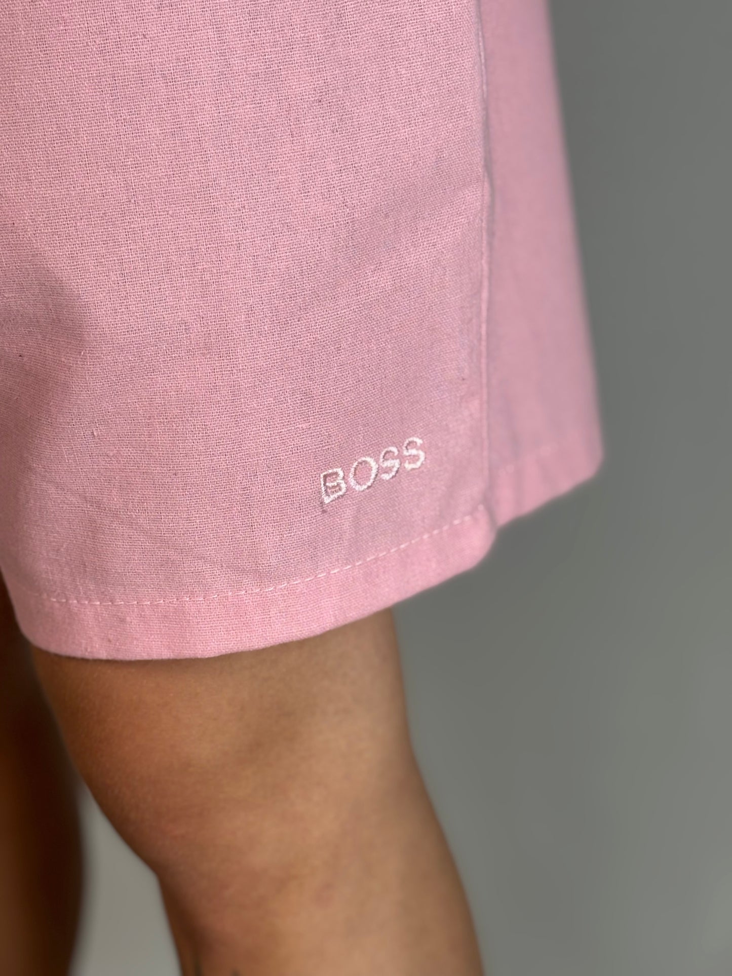 Short Casual Boss | Linho Natural Flow - Rosa