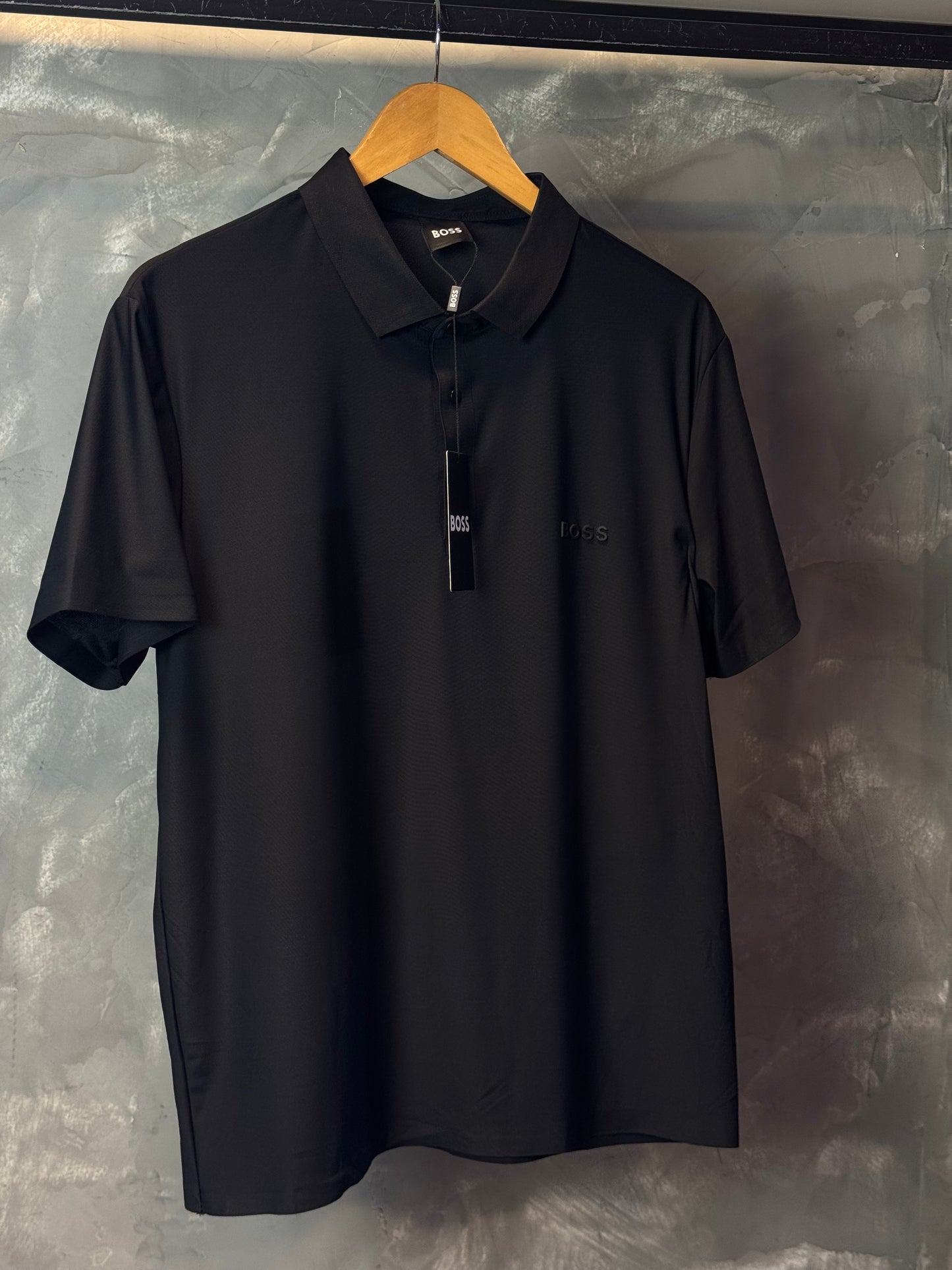 Camisa Polo Boss - Tecido Tecnológico - Preta