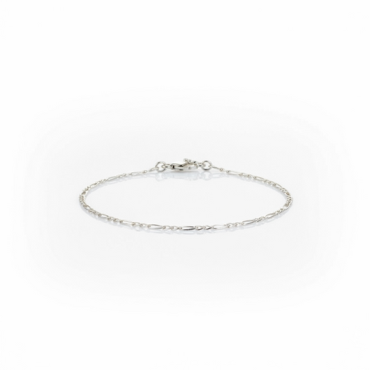Pulseira De Prata Fígaro 20.5 CM